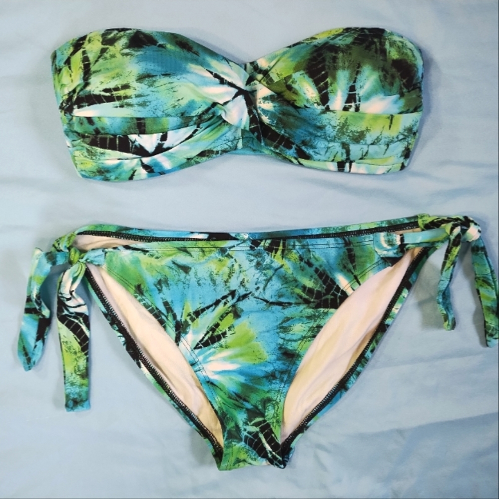 La Blanca tie dye strapless bikini